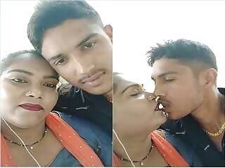 Desi Dever Bhabhi Kisses Outdoors